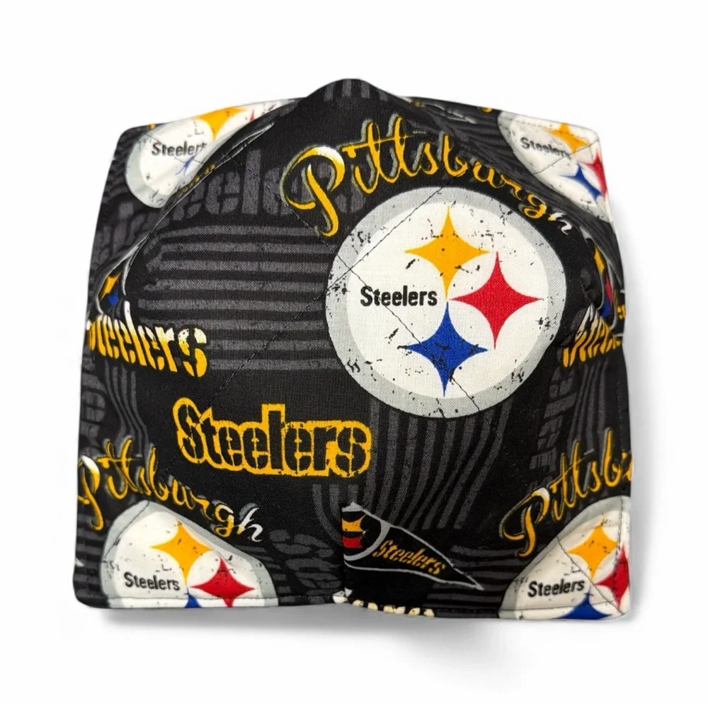 Hand Crafted Bowl Cozy Bowl Microwavable  Cotton Padded Pittsburgh Steelers